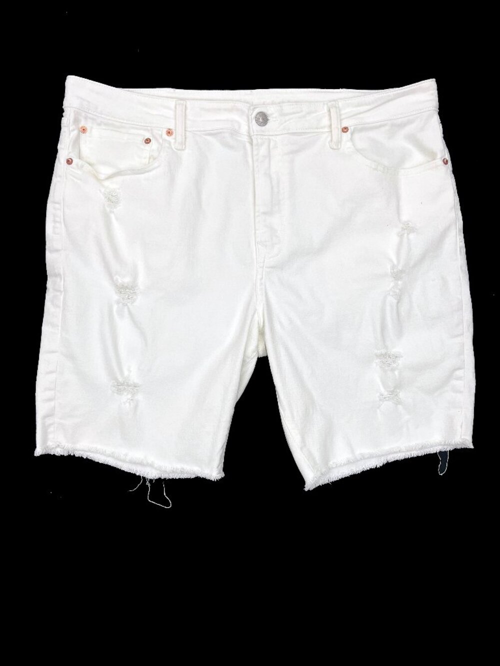 American Eagle Air Flex + White Distressed Denim Jean Stretch Shorts Mens 40